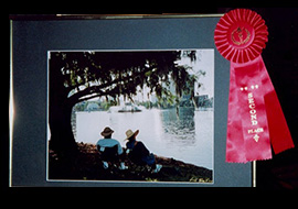A Fine Art Photograph with a red second place prize ribbon from an art show