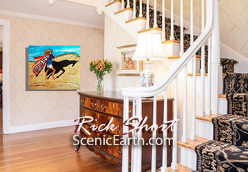 painting on display on a wall