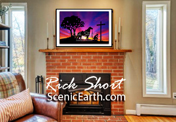 western art displayed on a wall in a room